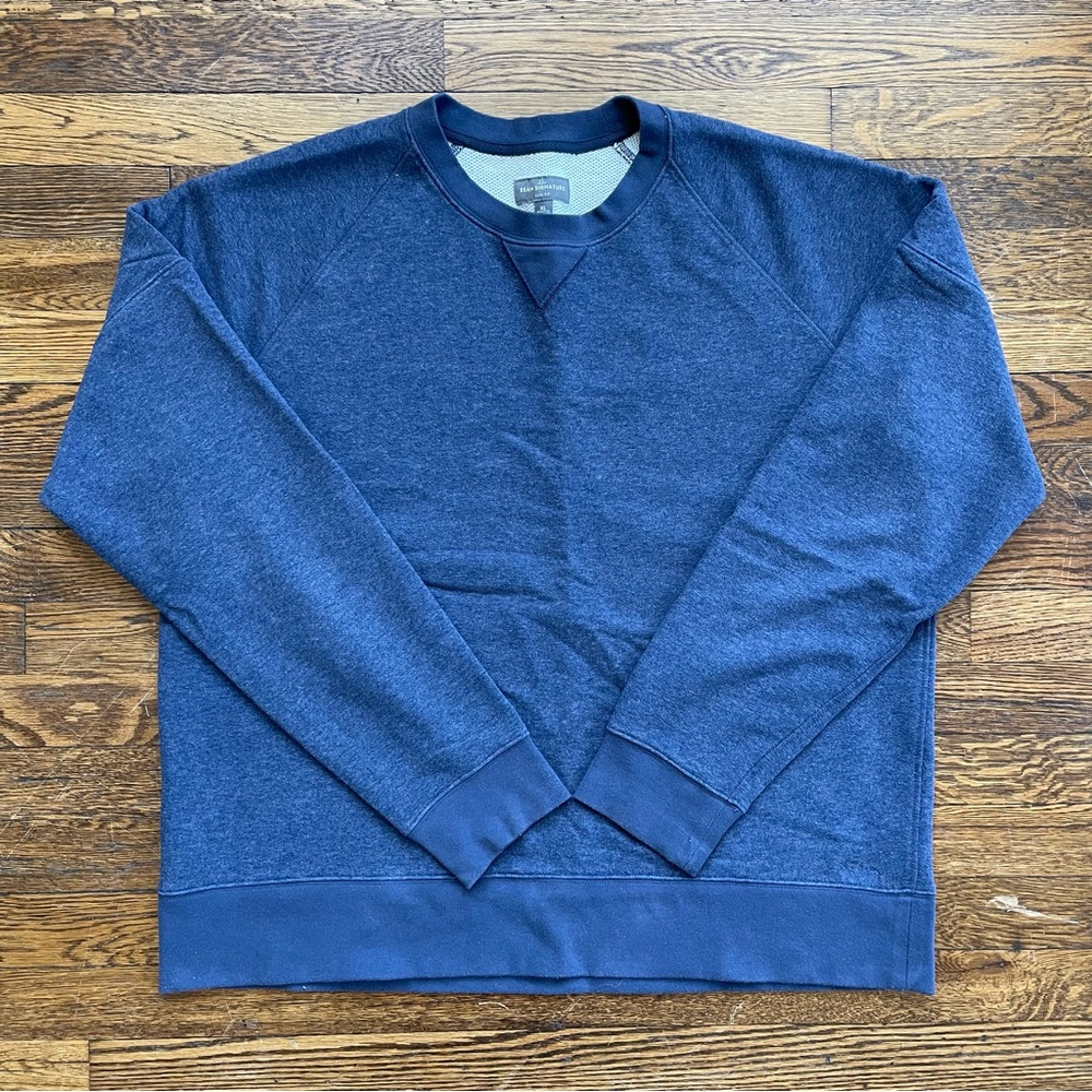 L.L. Bean Signature Series Terry Sweatshirt in Heather Blue
